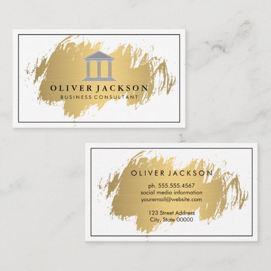 Professionele rand goud geborsteld visitekaartje (Voorkant / Achterkant)