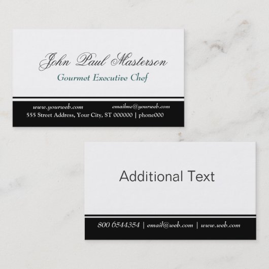 Professionele rand - zwart, wit ontwerp visitekaartje (Voorkant / Achterkant)