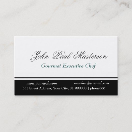 Professionele rand - zwart, wit ontwerp visitekaartje (Voorkant)