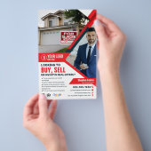 Professionele Red Real Estate Agent Kopen Verkopen Flyer (Hand)