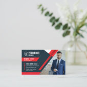 Professionele Red Real Estate Agent Kopen Verkopen Visitekaartje (Staand voorkant)