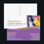 Professionele reiniging/joodse portionering briefkaart<br><div class="desc">Stimulering van de reclame met deze professionele briefkaarten (sjabloon) voor huisschoonmaak, huishoudelijke verzorging of schoonmaakdiensten (conciërge) voor kleine bedrijven. Deze briefkaarten zijn ontworpen met paarse tekst en een gouden (faux) glitterkleur aan de voorzijde met paarse tekst aan de achterzijde. Pas de flyers aan door elementen toe te voegen of te...</div>