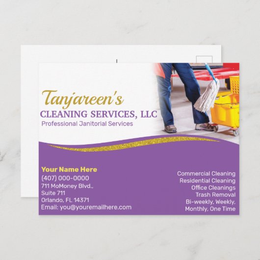 Professionele reiniging/joodse portionering briefkaart (Voorkant / Achterkant)