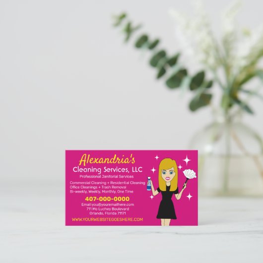 Professionele reiniging/joodse portionering visitekaartje (Staand voorkant)