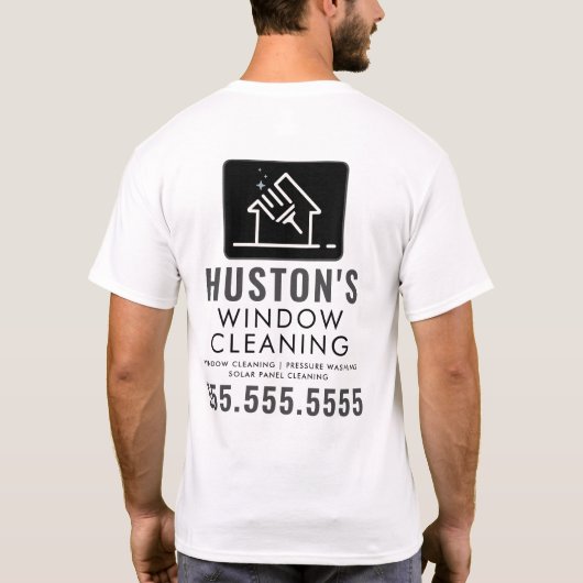 Professionele reiniging Logo Wassen Window Cleaner T-shirt (Achterkant)