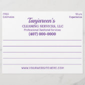 Professionele reiniging/ schoonmaak A4 Flyer (Achterkant)