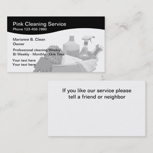 Professionele reiniging visitekaartje (Voorkant / Achterkant)