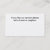 Professionele reiniging visitekaartje (Achterkant)