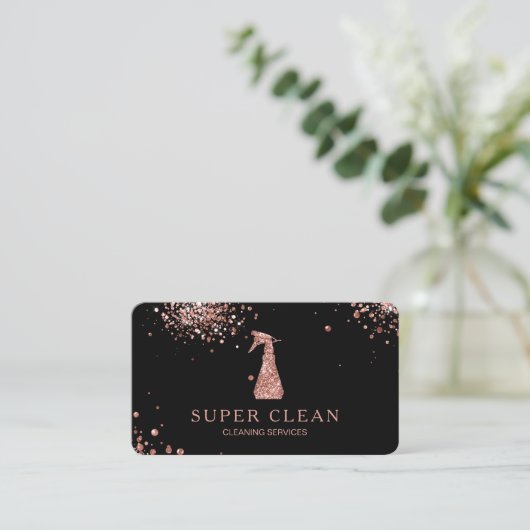 Professionele reinigingsinrichting - Spuitfles Visitekaartje (Staand voorkant)