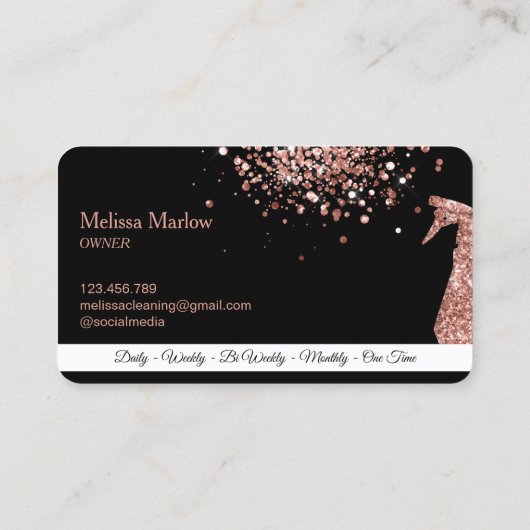 Professionele reinigingsinrichting - Spuitfles Visitekaartje (Achterkant)