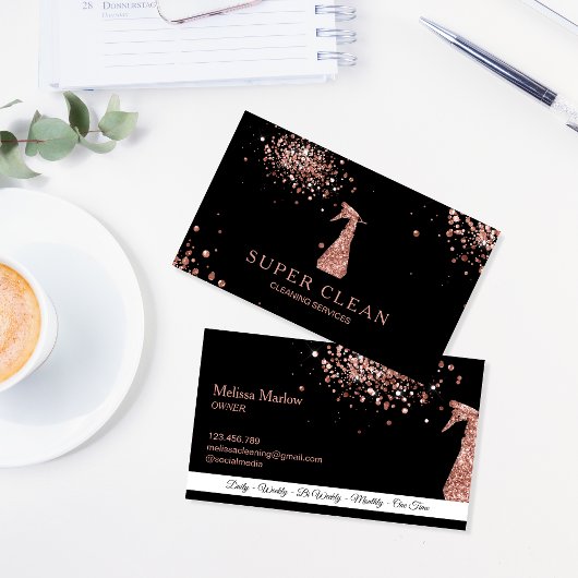 Professionele reinigingsinrichting - Spuitfles Visitekaartje