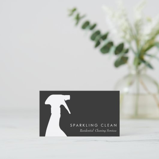 Professionele reinigingsservice Spuitfles Visitekaartje (Staand voorkant)