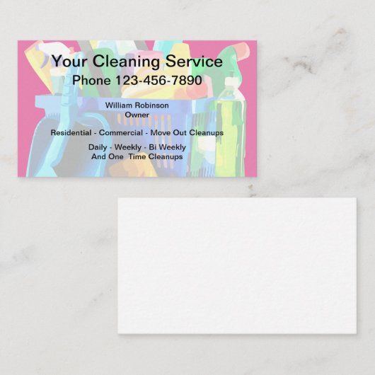 Professionele reinigingsservices Modern design Visitekaartje (Voorkant / Achterkant)