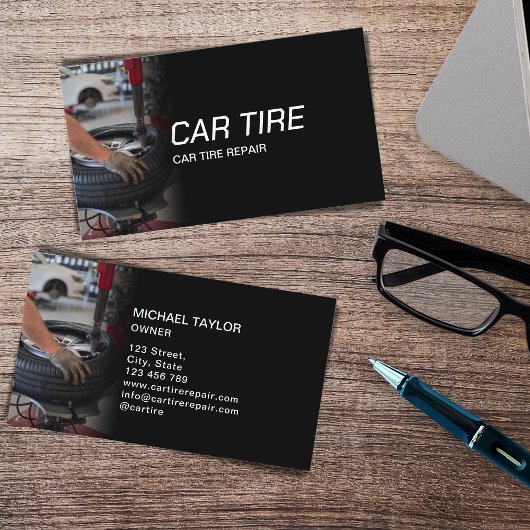 Professionele reparatie van autobanden Flat Tyre S Visitekaartje