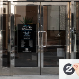 Professionele reparatie van auto's, kantooruren raamsticker