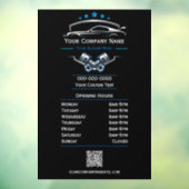 Professionele reparatie van auto's, kantooruren raamsticker (Vel 3)