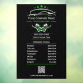 Professionele reparatie van auto's, kantooruren raamsticker (Vel 3)