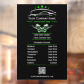 Professionele reparatie van auto's, kantooruren raamsticker (Vel 2)