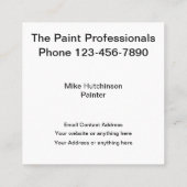 Professionele residentiële commerciële schilder vierkante visitekaartje (Achterkant)