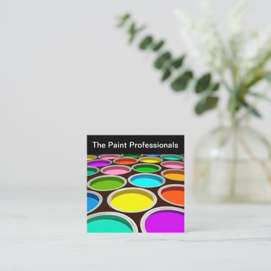 Professionele residentiële commerciële schilder vierkante visitekaartje (Staand voorkant)