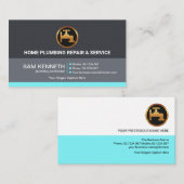 Professionele Retro Gray Shade Columns Plumber Visitekaartje (Voorkant / Achterkant)