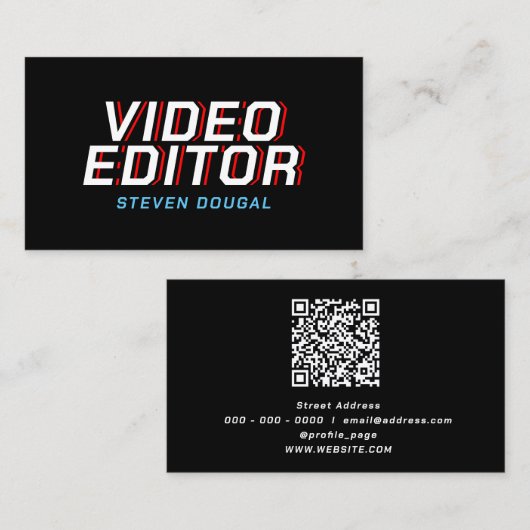 Professionele retro minimalistisch visitekaartje (Voorkant / Achterkant)