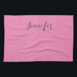 Professionele retro  roze add jouw naam theedoek<br><div class="desc">Deze sjabloon kan worden aangepast aan alle persoonlijke beroepen.</div>