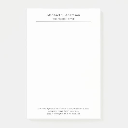 Professionele Retro Stijl Elegant Eenvoudig Post-it® Notes (Voorkant)