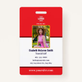 Professionele Rode Beveiligingsbadge: Foto & Bedri Badge (Voorkant)