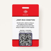 Professionele Rode Beveiligingsbadge: Foto & Bedri Badge (Achterkant)