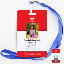 Professionele Rode Beveiligingsbadge: Foto & Bedri Badge