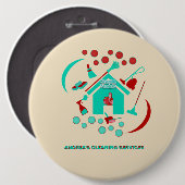 Professionele Rode & Blauwgroen Schoonmakende Scha Ronde Button 6,0 Cm (Voorkant /achterkant)