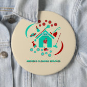 Professionele Rode & Blauwgroen Schoonmakende Scha Ronde Button 6,0 Cm (In situ)