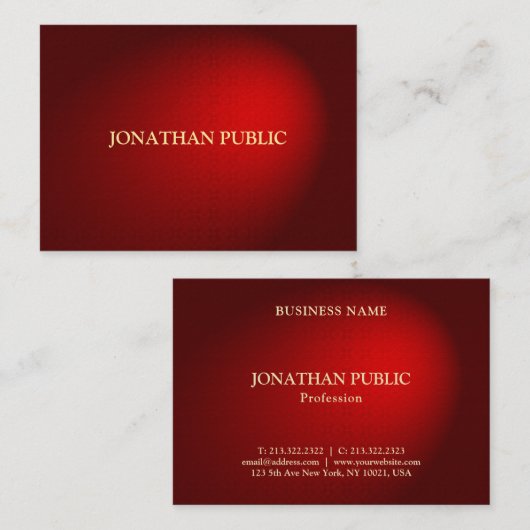 Professionele Rode Damask Sjabloon Luxe Elegant Visitekaartje (Voorkant / Achterkant)