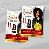 Professionele rode & gouden boek lancering flyer