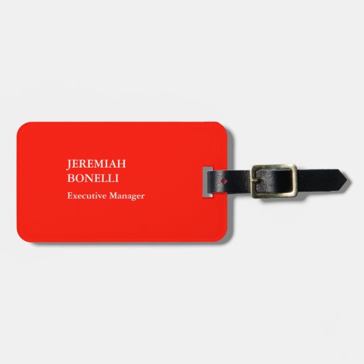 Professionele rode minimalistische moderne bagagelabel (Voorkant horizontaal)