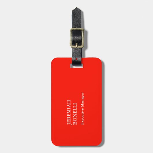 Professionele rode minimalistische moderne bagagelabel (Voorkant verticaal)