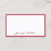 Professionele Rode Moderne Handgeschreven Naam Sja Visitekaartje (Voorkant)