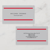 Professionele rode strepen Licht grijs Origineel Visitekaartje (Voorkant / Achterkant)