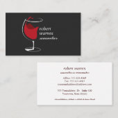 Professionele rode wijn glas Sommelier wijnmaker Visitekaartje (Voorkant / Achterkant)