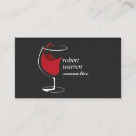 Professionele rode wijn glas Sommelier wijnmaker Visitekaartje