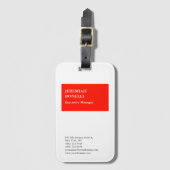 Professionele rode witte minimalistische moderne bagagelabel (Voorkant (verticaal))