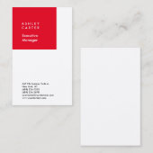 Professionele rode witte minimalistische moderne visitekaartje (Voorkant / Achterkant)