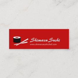 Professionele rode witte sushi chef-visitekaartje mini visitekaartje