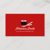 Professionele rode witte sushi chef-visitekaartje visitekaartje (Voorkant)