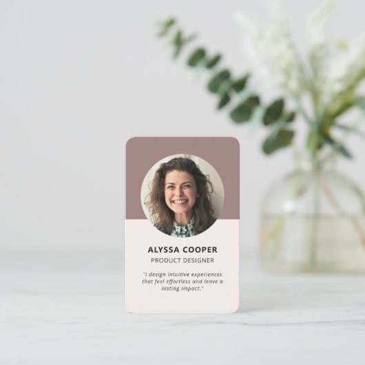 Professionele Ronde Aangepaste Foto QR Code Profie Visitekaartje (Staand voorkant)