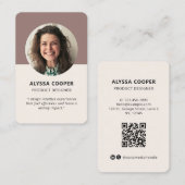 Professionele Ronde Aangepaste Foto QR Code Profie Visitekaartje (Voorkant / Achterkant)