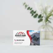Professionele Rood Dakbedekking Services QR Code Visitekaartje (Staand voorkant)