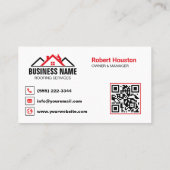 Professionele Rood Dakbedekking Services QR Code Visitekaartje (Achterkant)