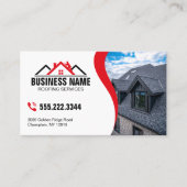 Professionele Rood Dakbedekking Services QR Code Visitekaartje (Voorkant)